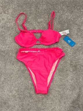 Cupshe BNWT Hot Pink Two-Piece Bikini Set - Small